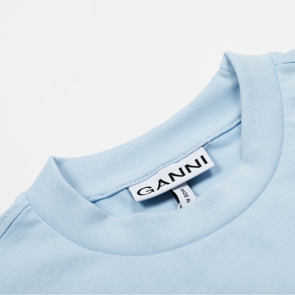 Ganni Sky Blue Short Sleeve Tee - Picture 4 of 5